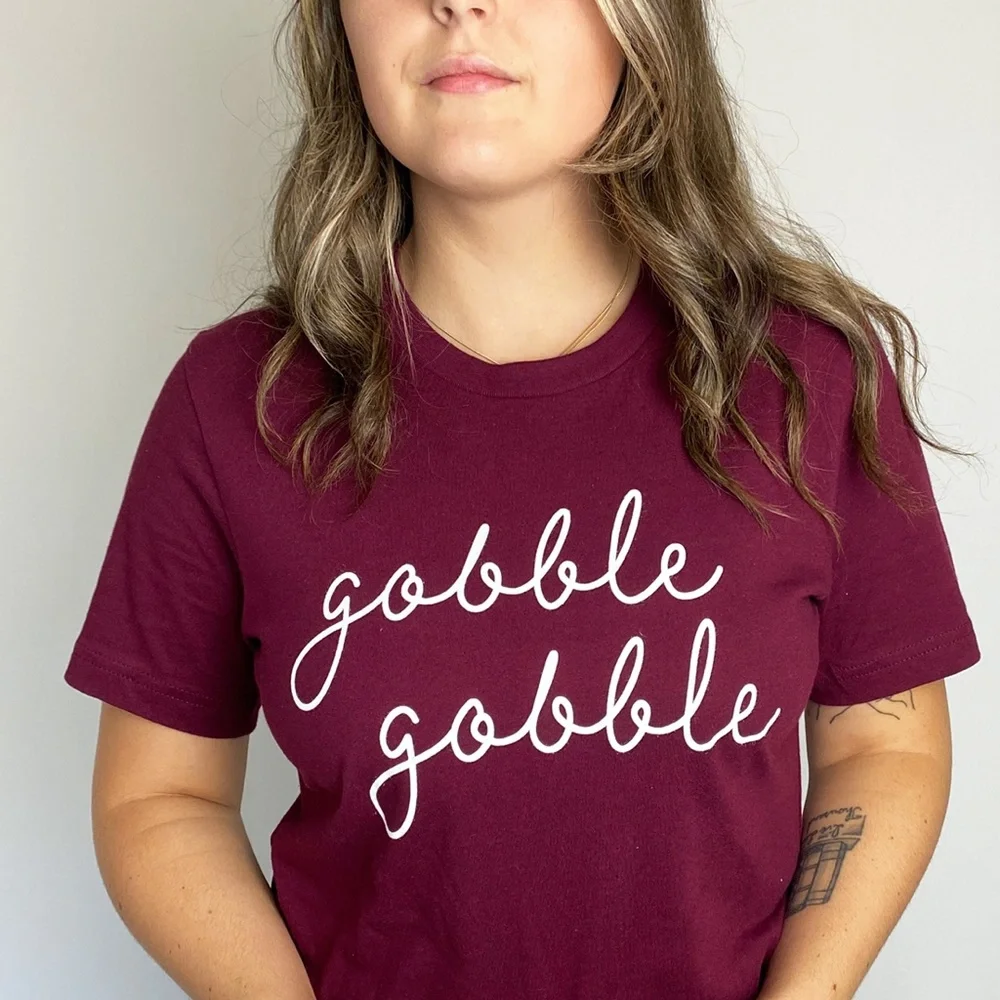 Gobble Gobble Thanksgiving T-Shirt - Picture 2 of 4